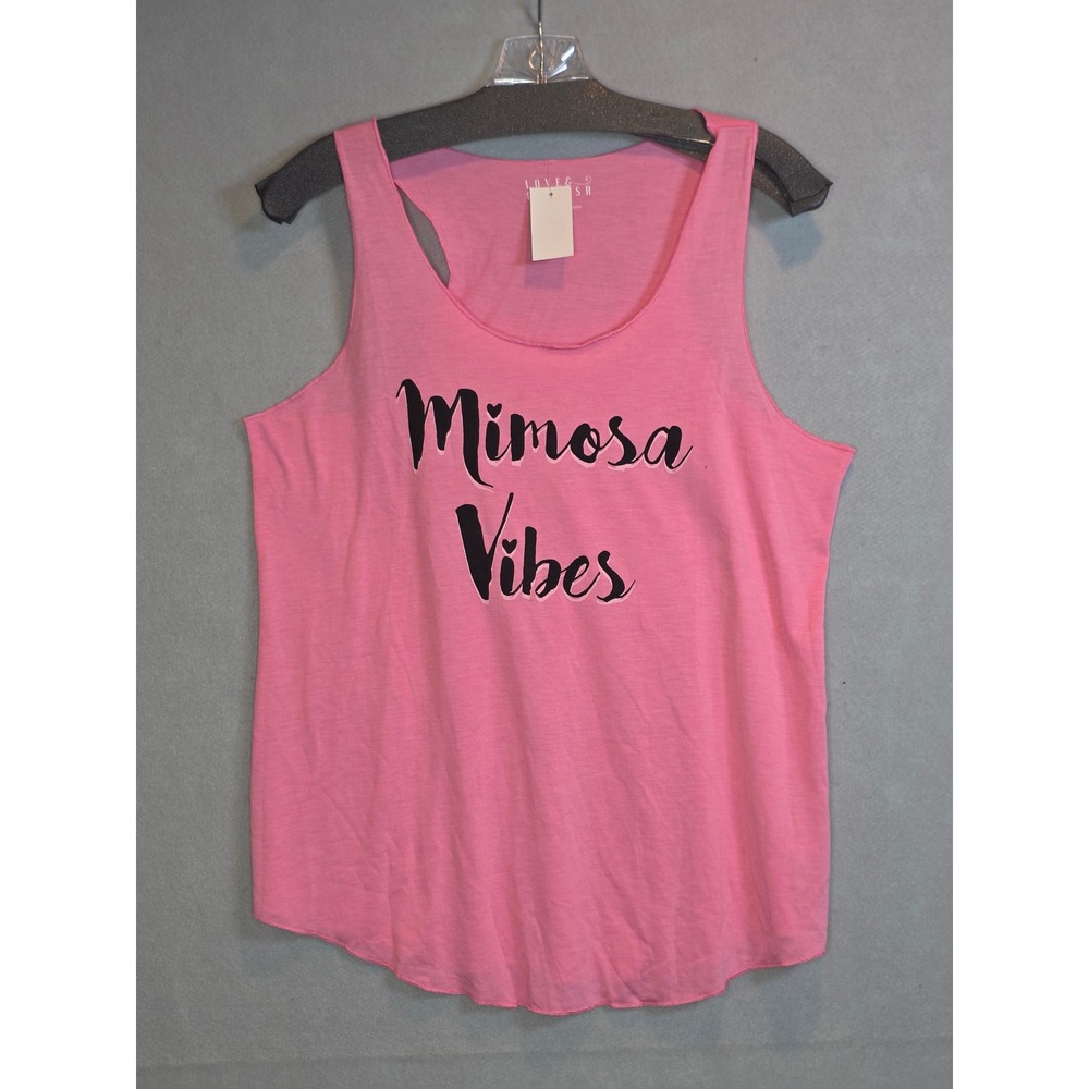 Love & Cherish Mimosa Vibes Pink Racerback Graphic Tank Top MT4JRSV105 Large